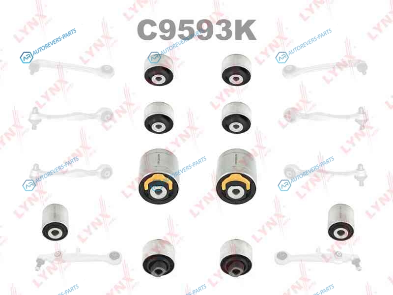 C9593K Комплект сайлентблоков рычагов подвески | перед (содержит C8025. C8026. C8027. C8028) LYNXa