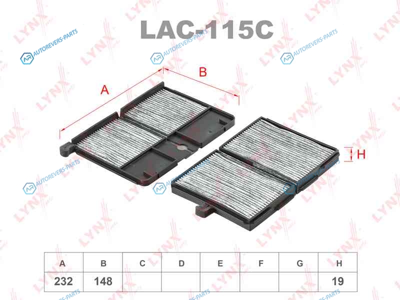 LAC-115C Фильтр салона угольный (2шт)