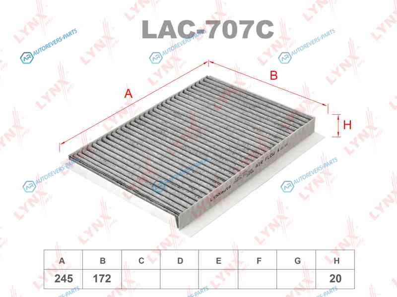 LAC-707C Фильтр салона угольный