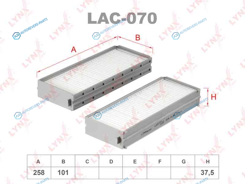 LAC-070 Фильтр салона (2шт)