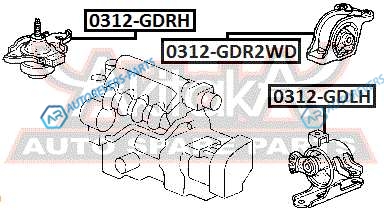 0312-GDR2WD Подушка двигателя | зад правлев