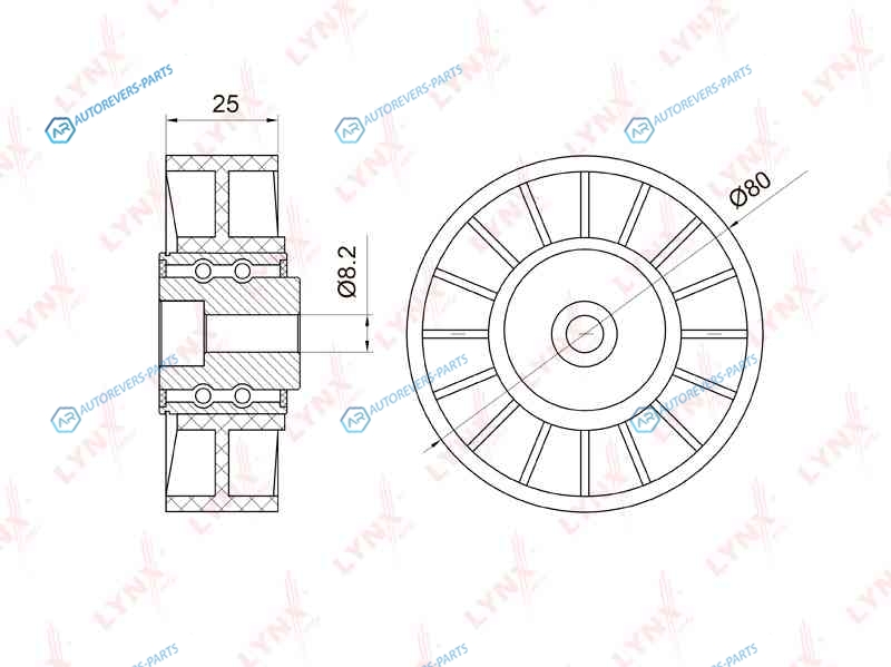 PB-5008 Ролик натяжной навесного оборудования