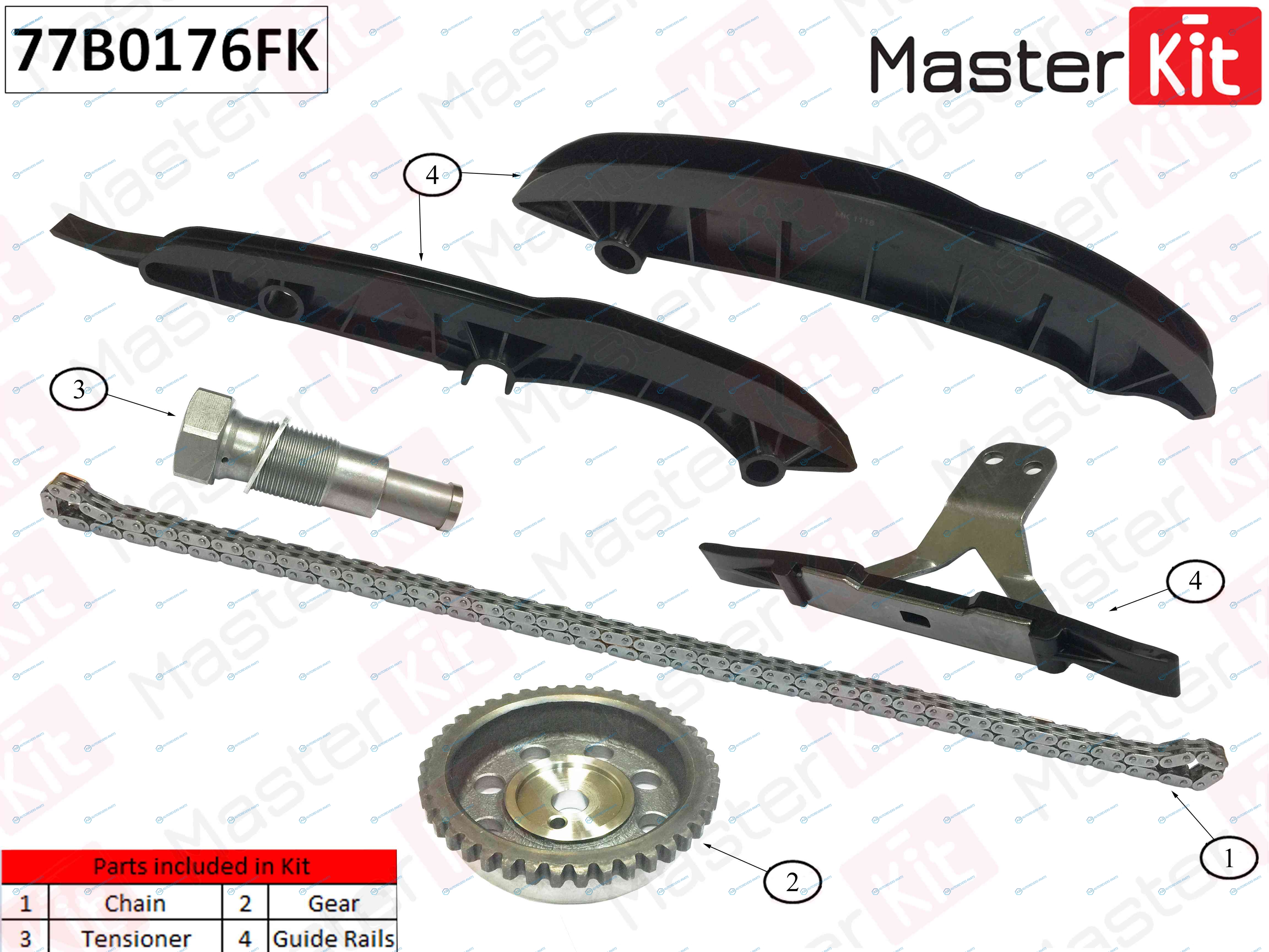 77B0176FK K Комплект цепи ГРМ