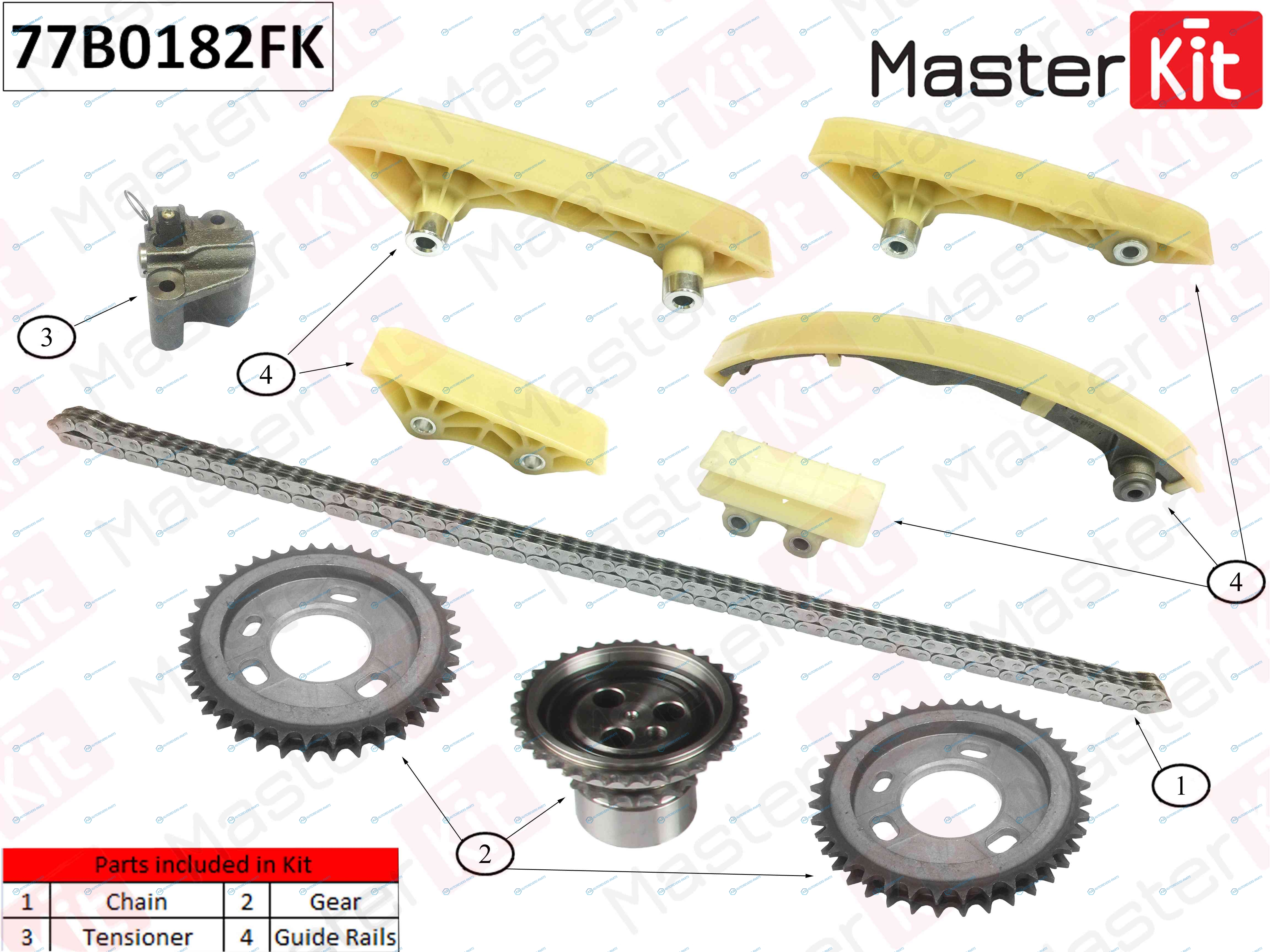 77B0182FK K Комплект цепи ГРМ