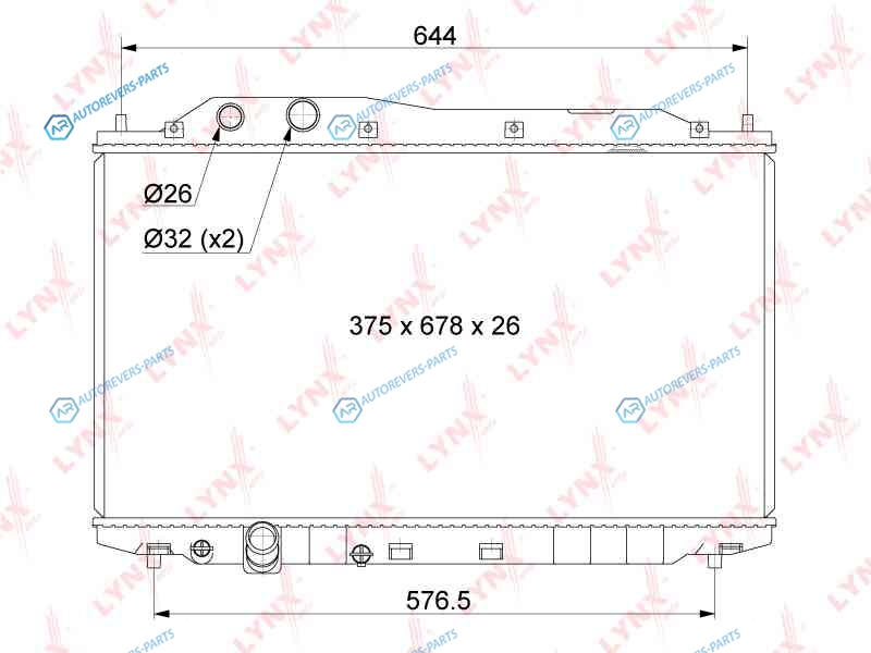 RB-1044 Радиатор охлаждения двигателя
