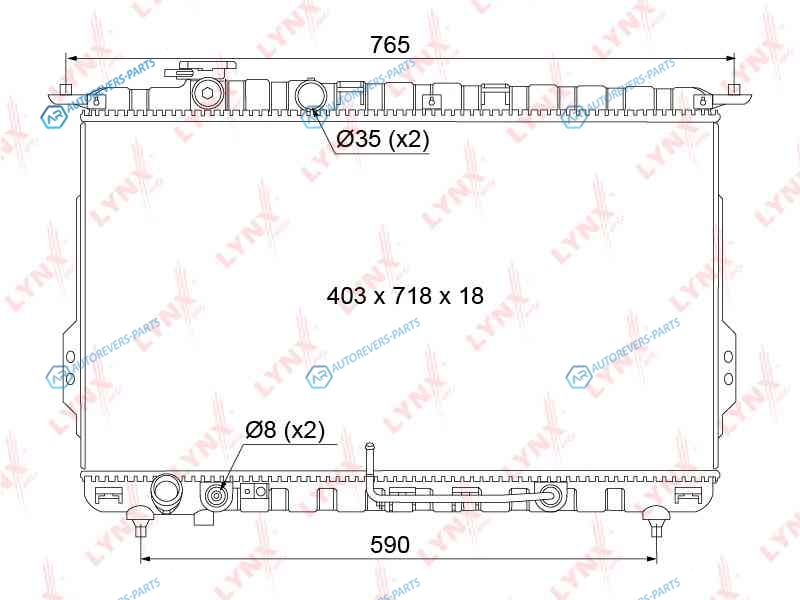 RB-1068 Радиатор охлаждения паяный AT
