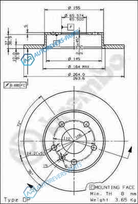 08.7627.11 Диск тормозной UV Coated | зад