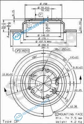 08.6898.10 Диск тормозной Standard | зад