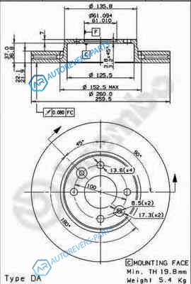 09.9078.11 Диск тормозной UV Coated | перед