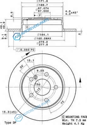 08.A737.11 Диск тормозной UV Coated | зад
