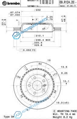 09.R124.21 Диск тормозной UV Coated | зад