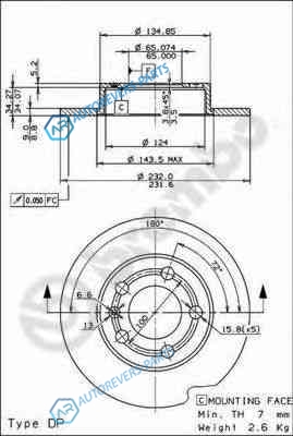 08.7165.11 Диск тормозной UV Coated | зад