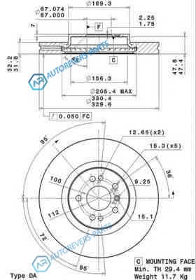 09.R104.11 Диск тормозной UV Coated | перед