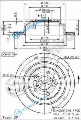 08.6897.14 Диск тормозной Standard | зад