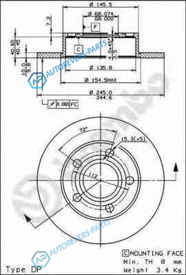 08.8408.11 Диск тормозной UV Coated | зад