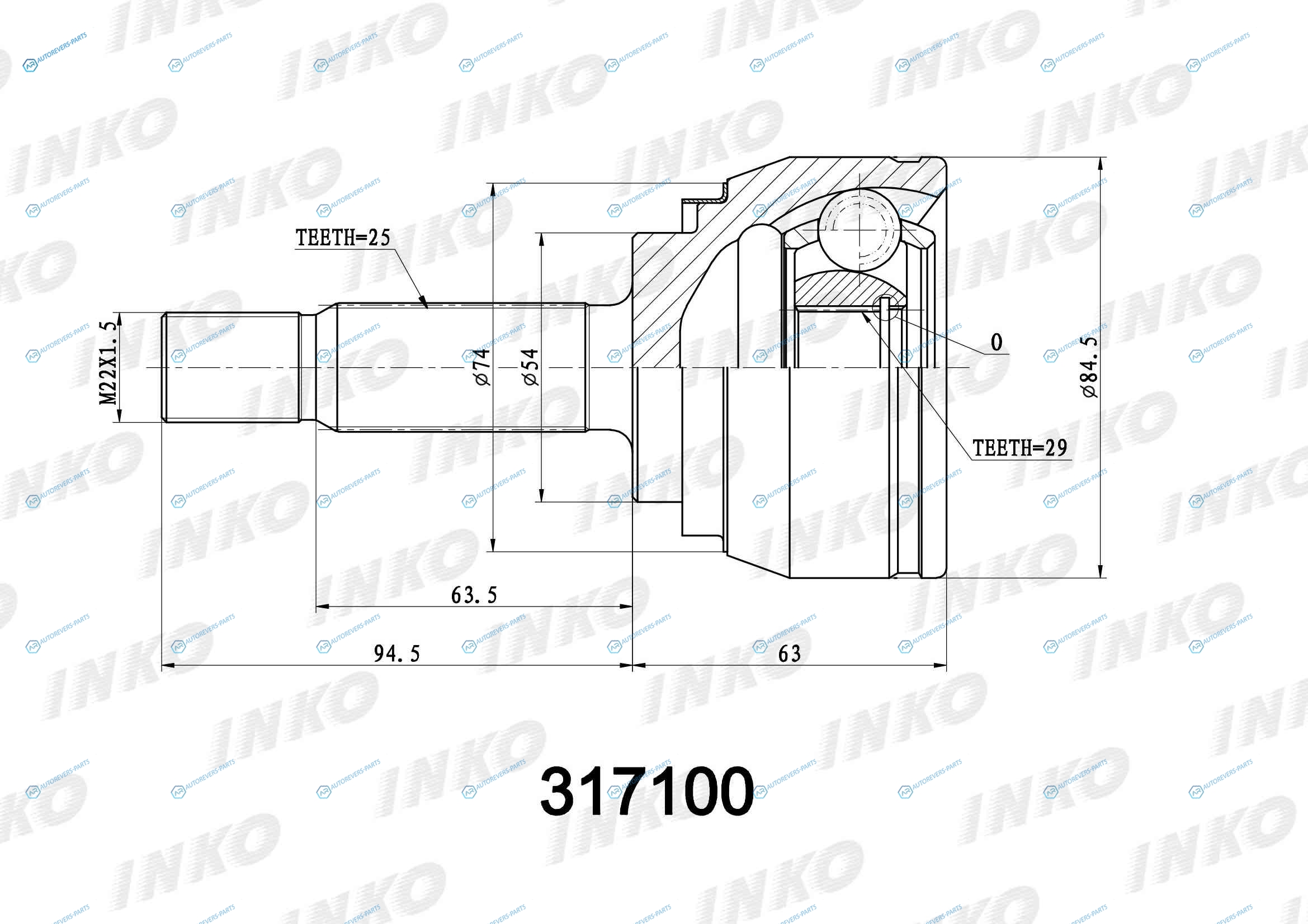 317100 ШРУС наружный 2529