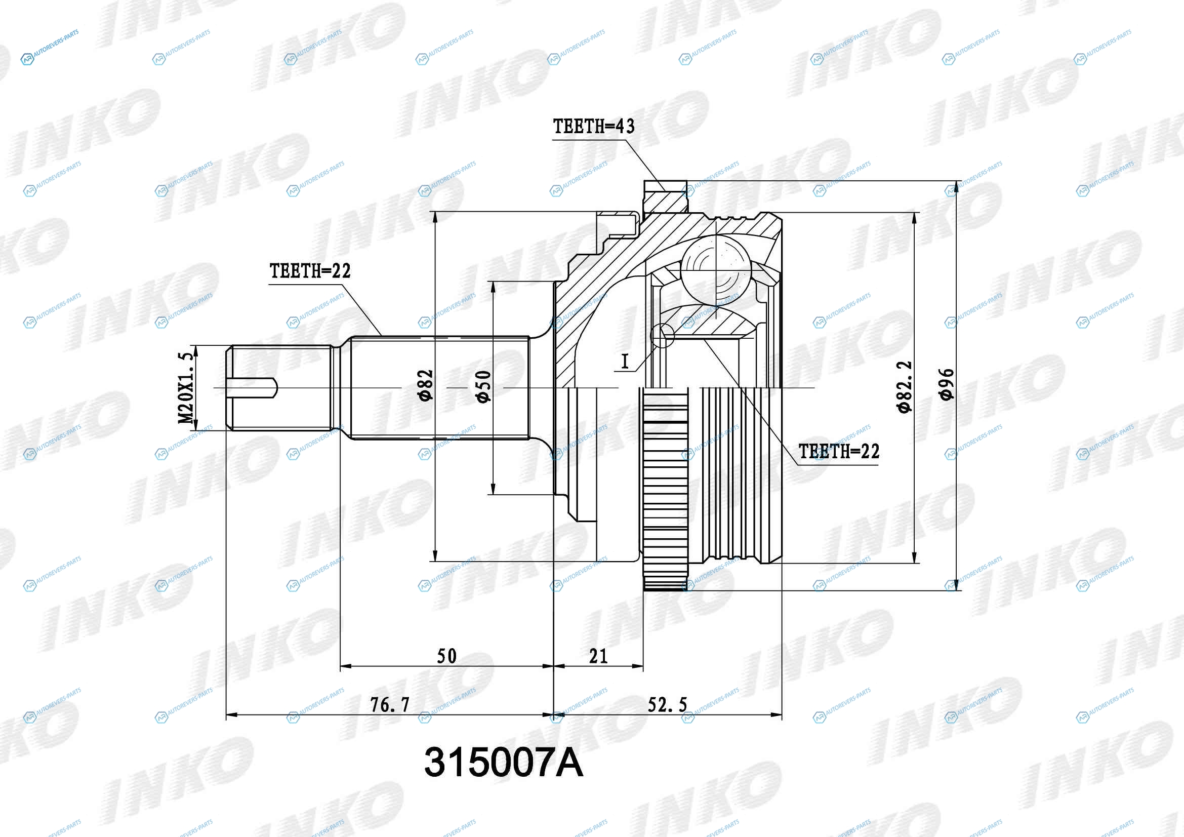 315007A ШРУС внешний 2222 ABS 43