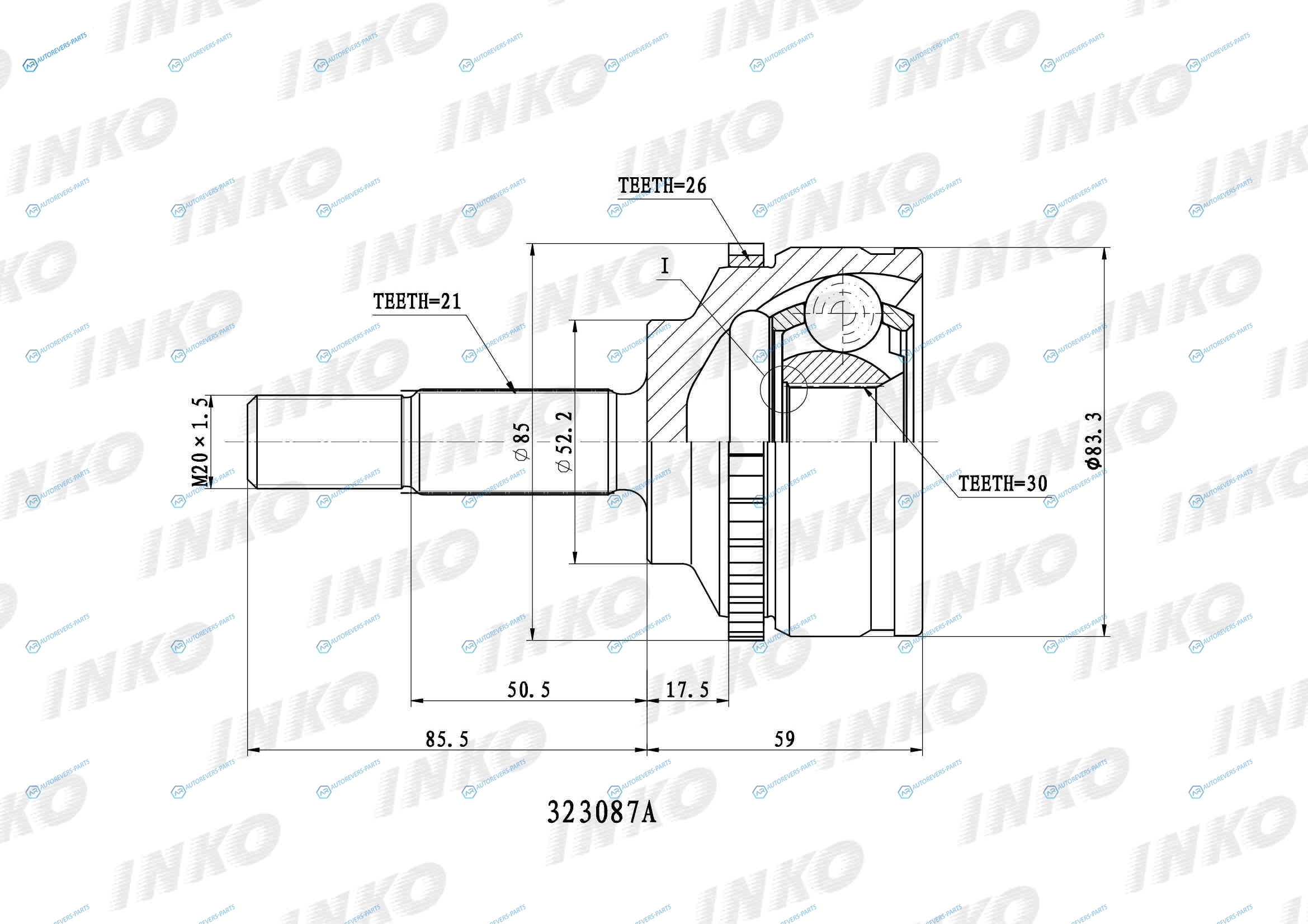 323087A ШРУС внешний 2130 ABS 26