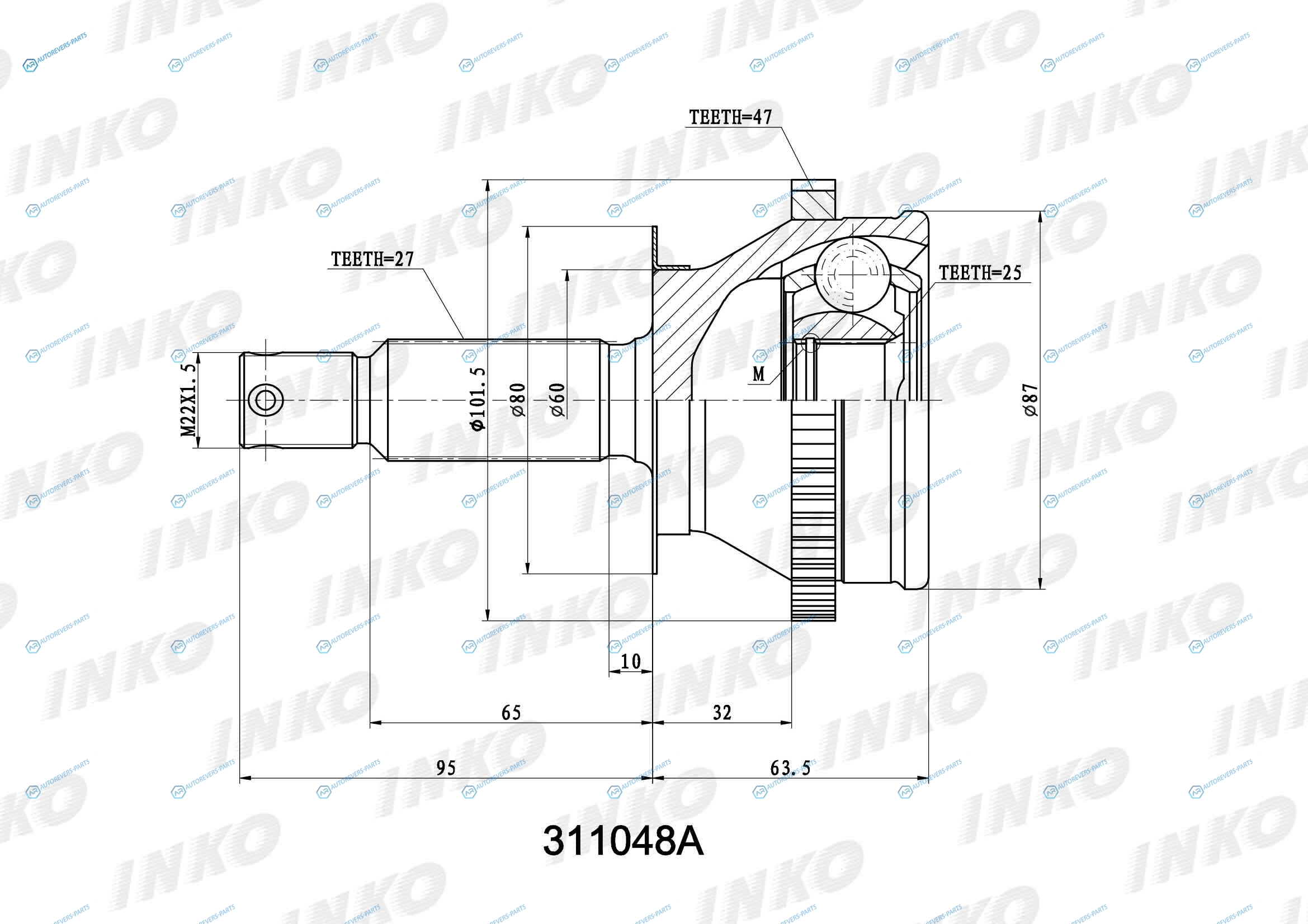311048A ШРУС внешний 2725 ABS 47