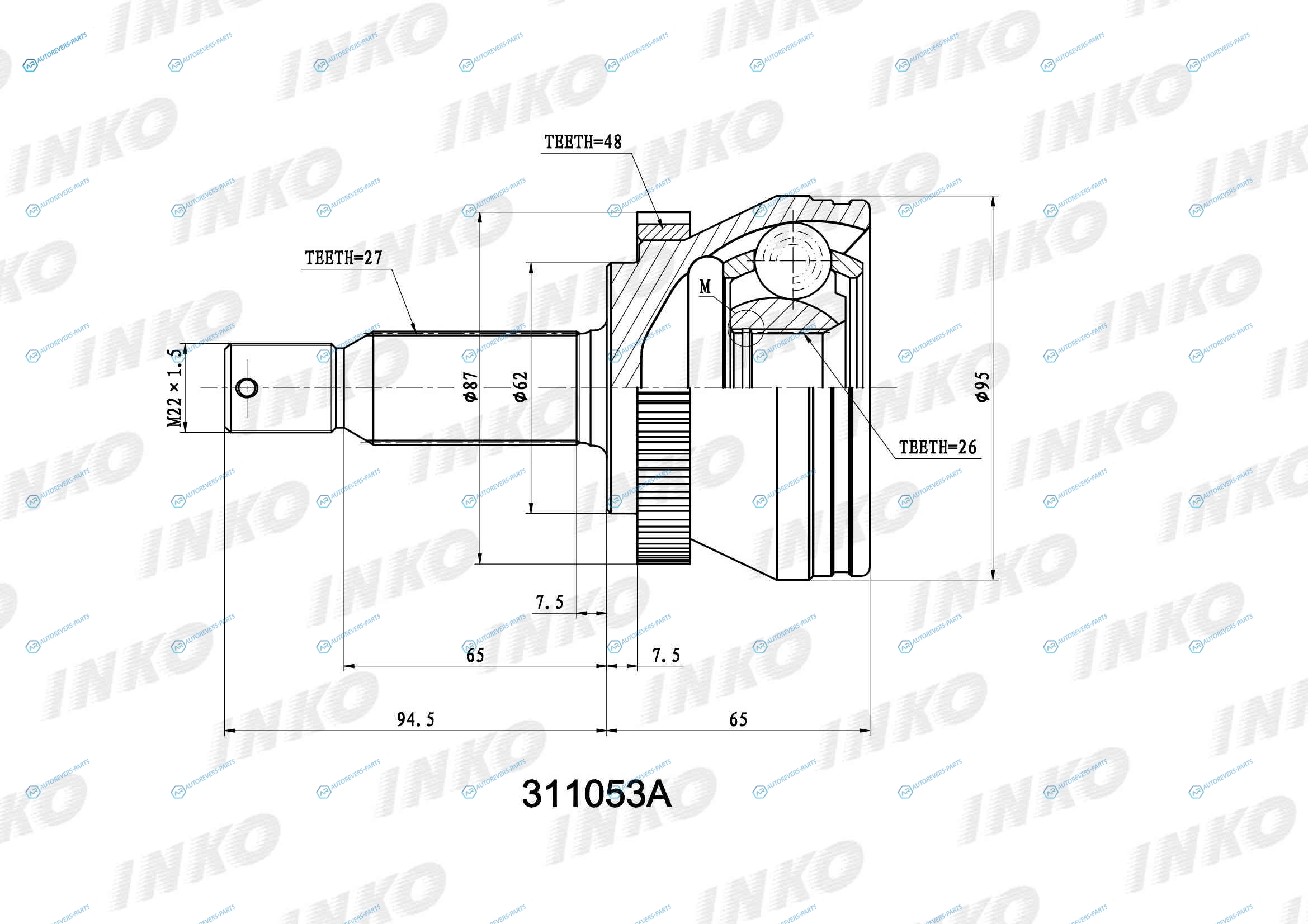 311053A ШРУС внешний 2726 ABS 48
