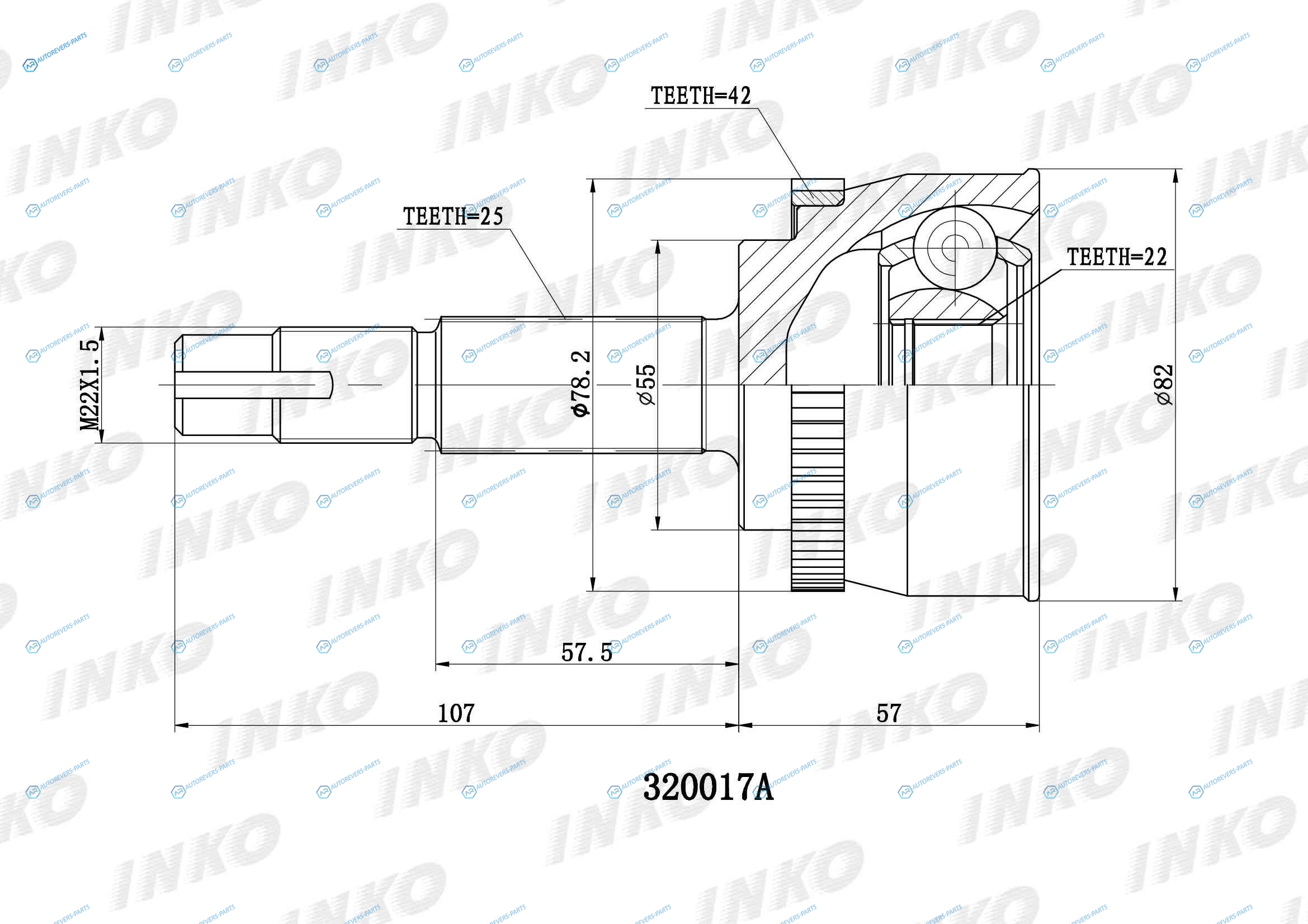 320017A ШРУС внешний 2522 ABS 42