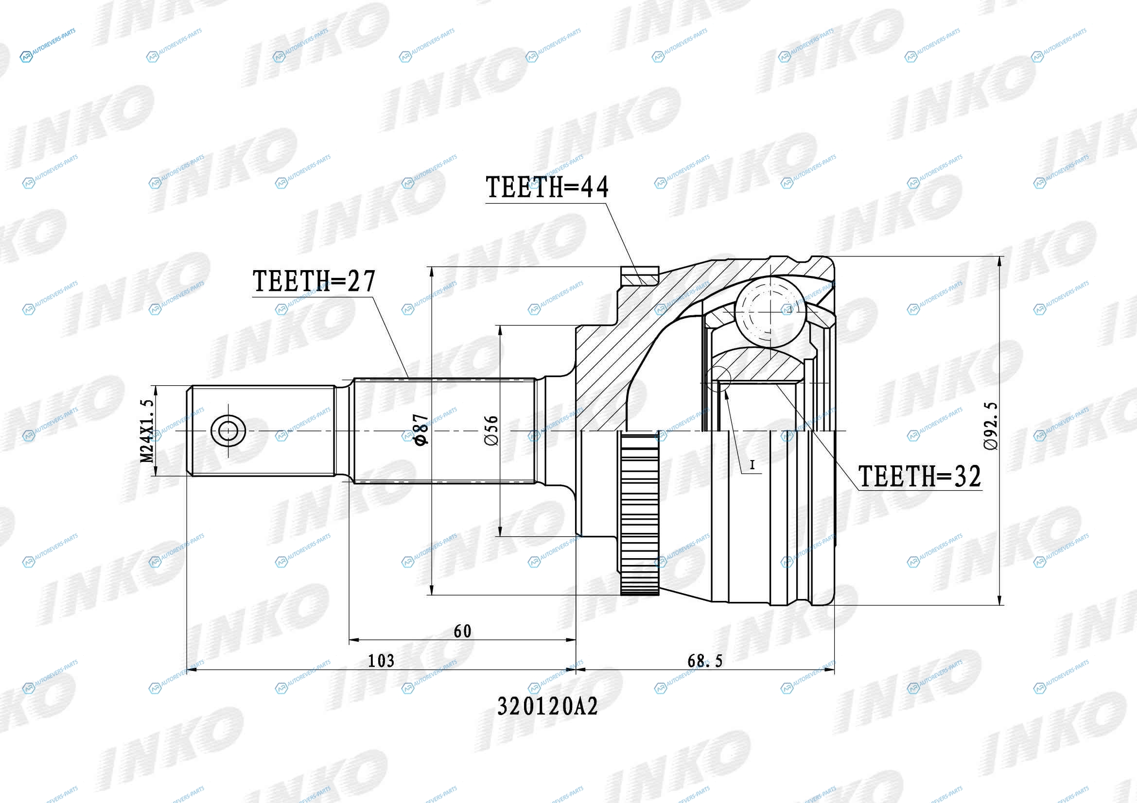 320120A2 ШРУС внешний 2732 ABS 44