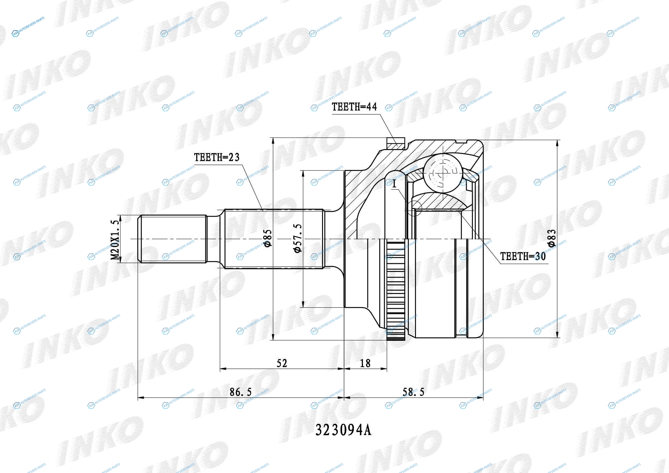 323094A ШРУС внешний 2330 ABS 44
