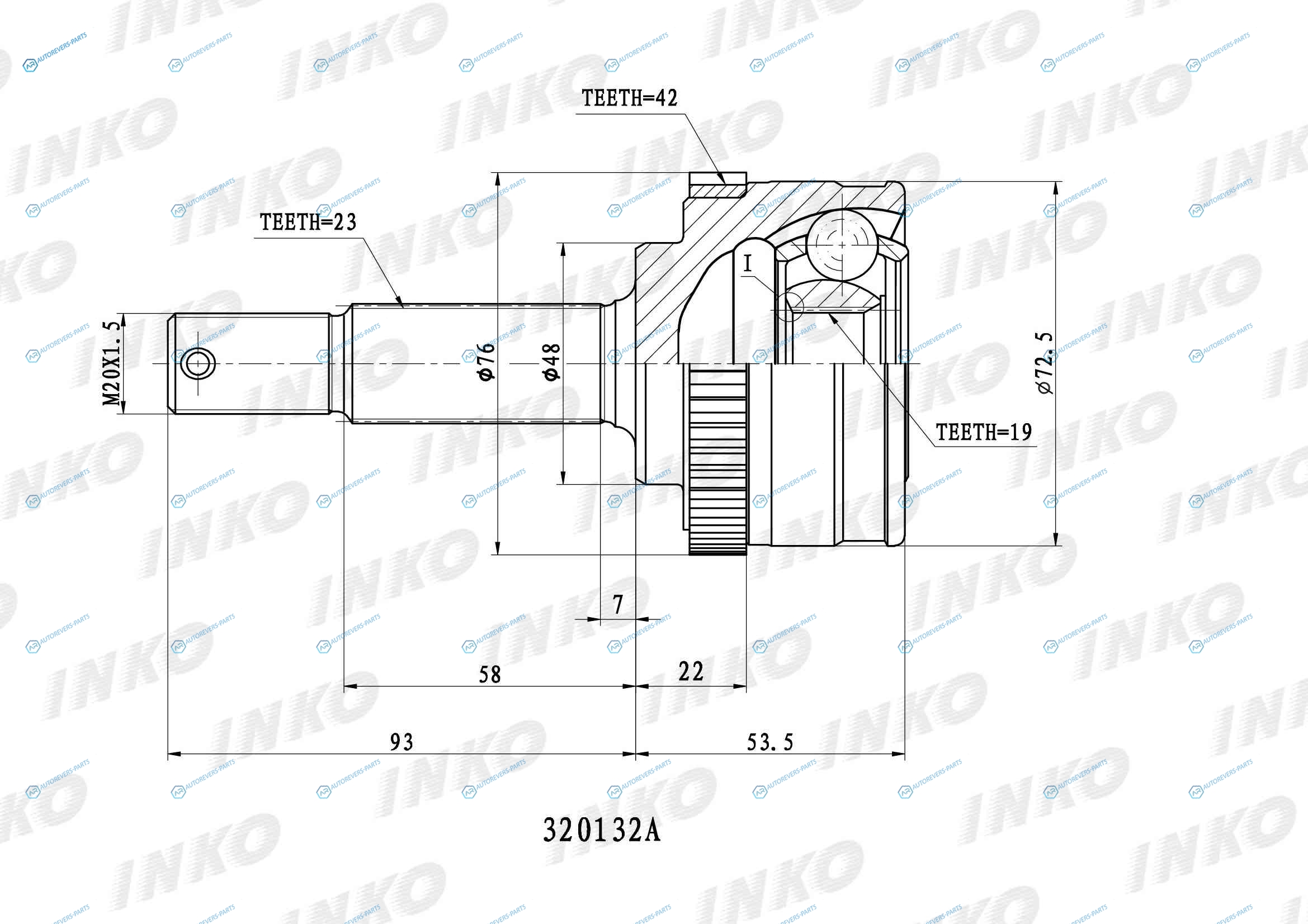 320132A ШРУС внешний 2319 ABS 42