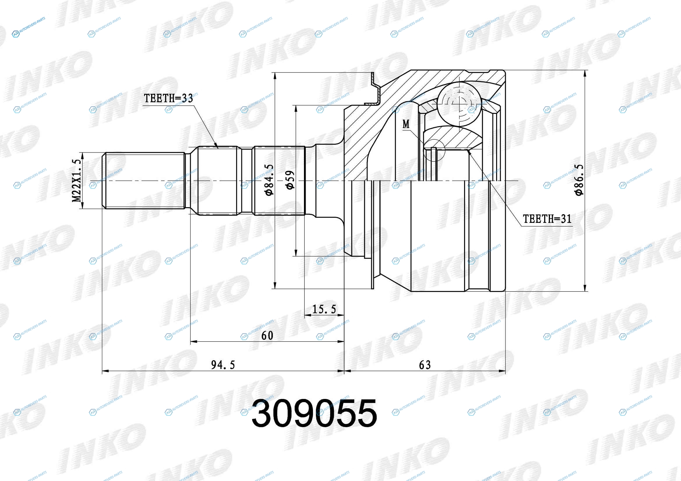 309055 ШРУС внешний 3331