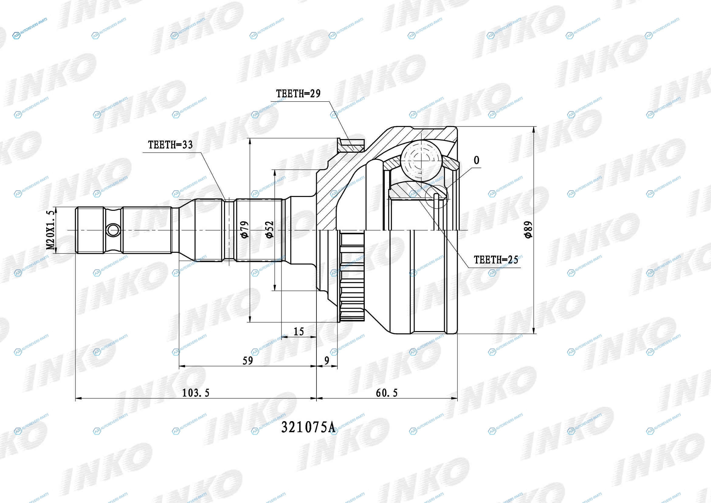 321075A ШРУС внешний 3325 ABS 29
