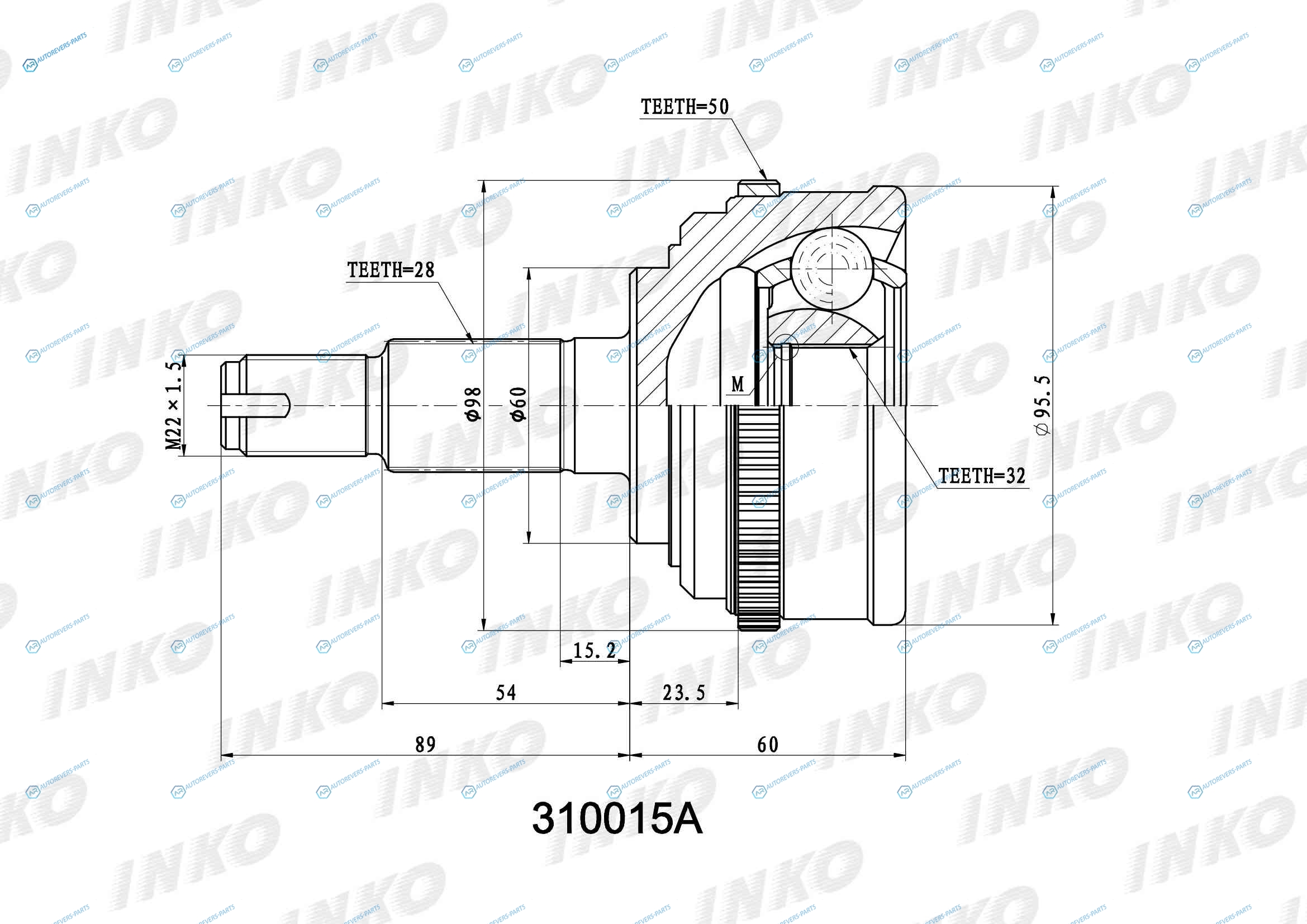 310015A ШРУС внешний 2832 ABS 50