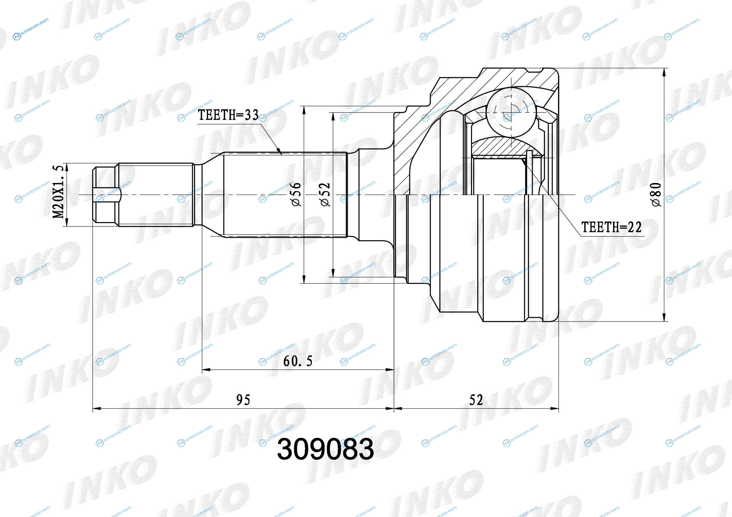 309083 ШРУС внешний 3322