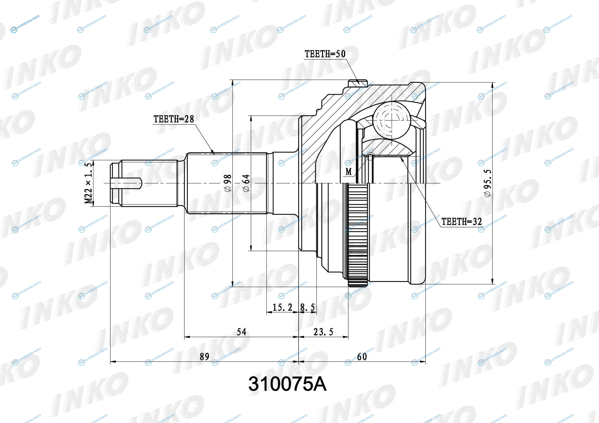 310075A ШРУС внешний 2832 ABS 50