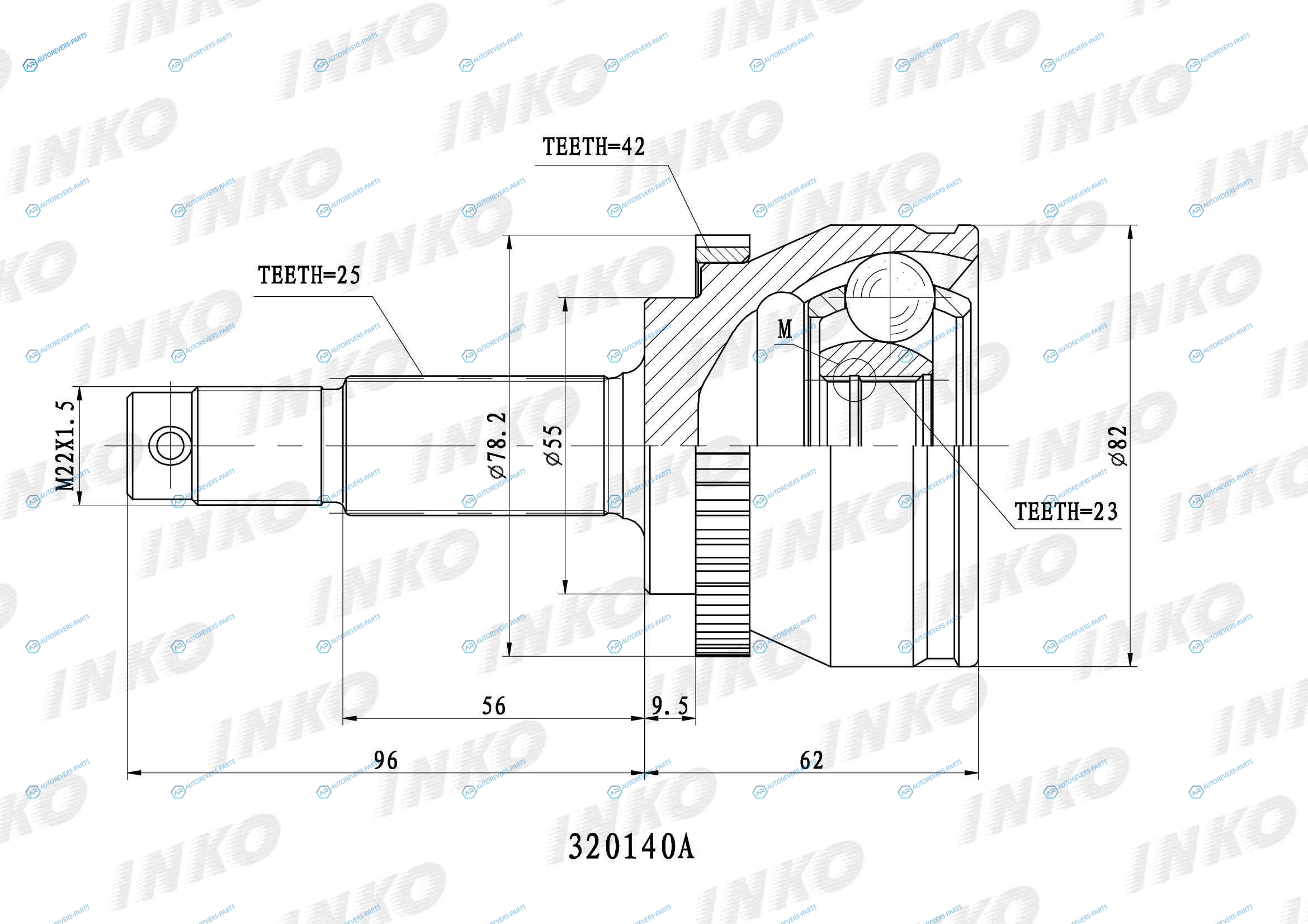 320140A ШРУС внешний 2523 ABS 42