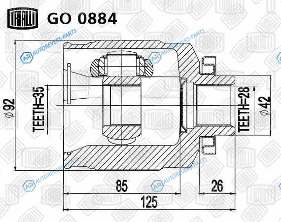 GO 0884 ШРУС внутр. прав.