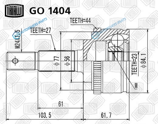 GO 1404 ШРУС наруж. для ам Nissan Primera P12 (02-) ABS | перед