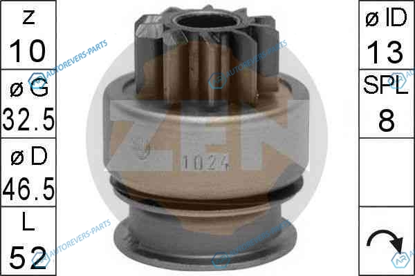 ZN1024 Бендикс стартера ZEN