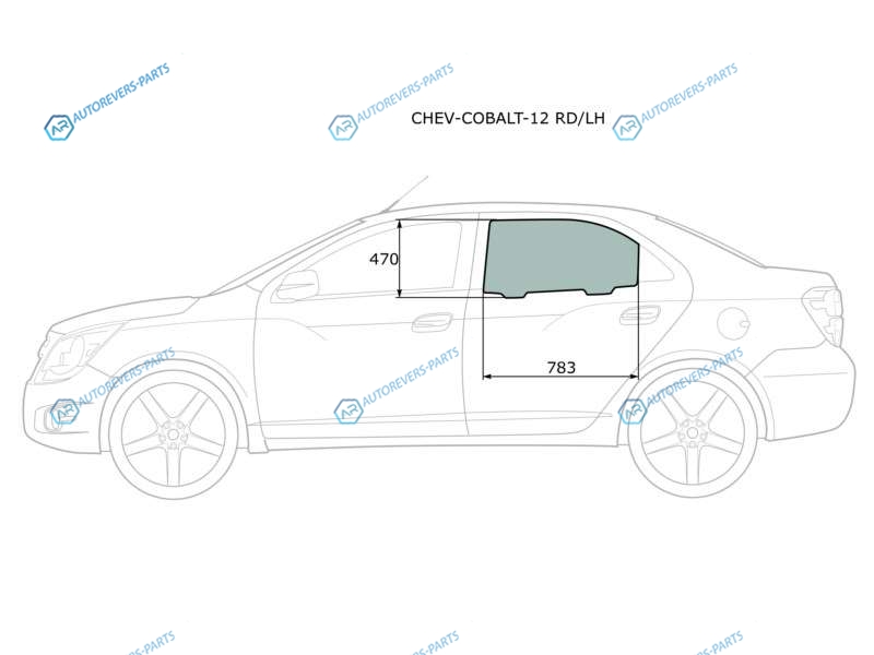 CHEV-COBALT-12 RDLH Стекло заднее левое опускное CHEVROLET COBALT 4D 12-RAVON R4 16-