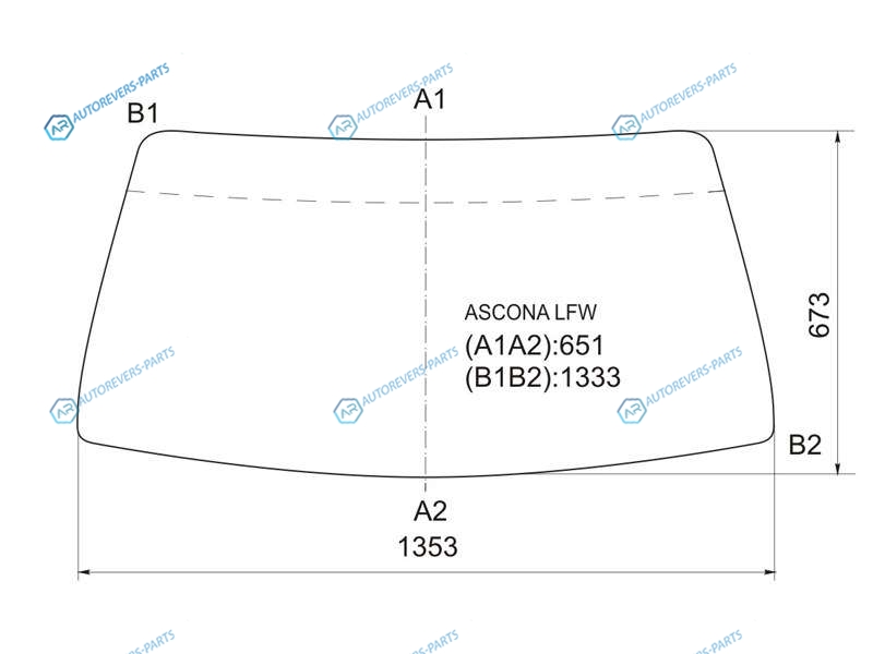 ASCONA LFW Стекло лобовое в резинку OPEL ASCONAMONZA 45D SEDHBK 81-88