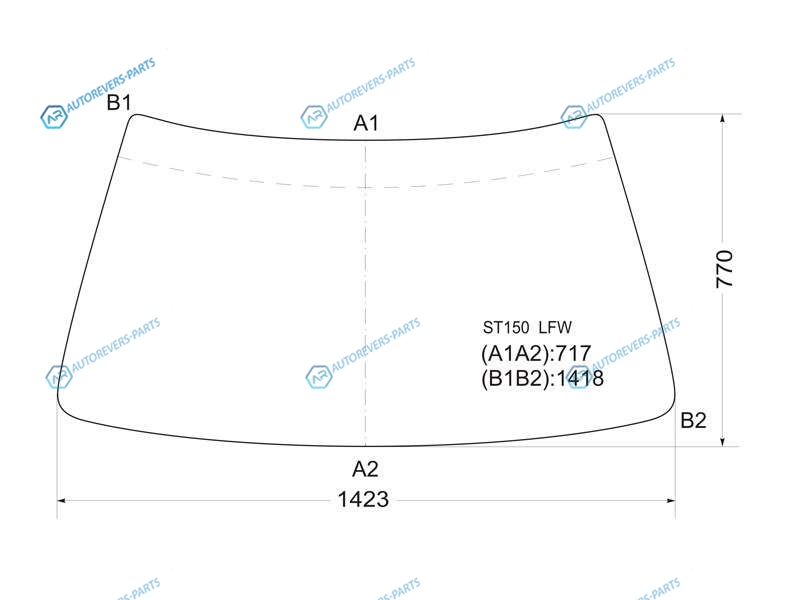 ST150 LFW Стекло лобовое в резинку TOYOTA CORONACARINA II 4D 83-87