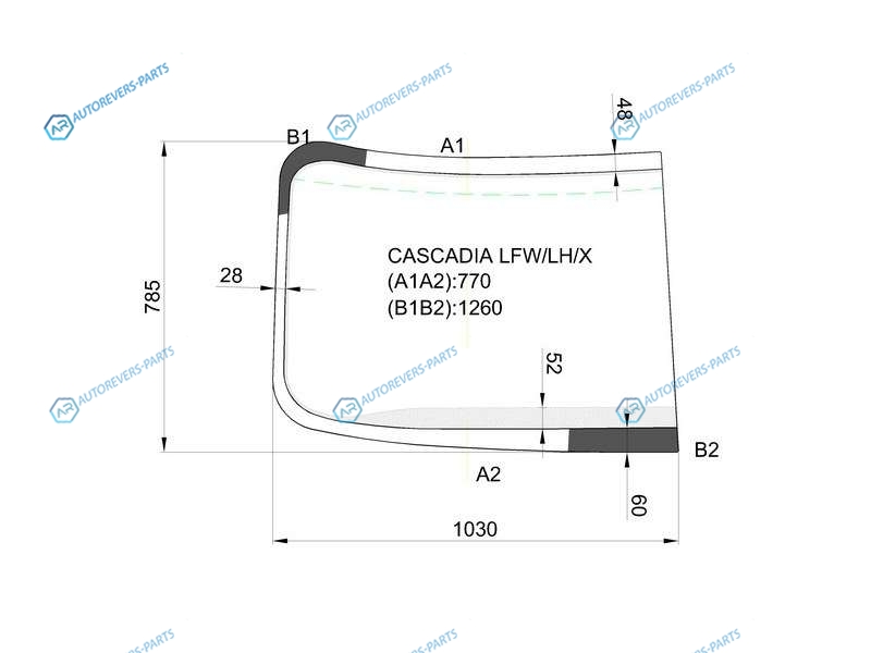 CASCADIA LFWLHX Стекло лобовое левая половинка FREIGHTLINER 07-