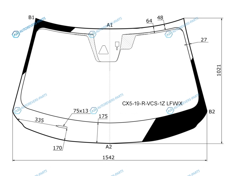CX5-19-R-VCS-1Z LFWX Стекло лобовое с дд + камера MAZDA CX5 5D 19-