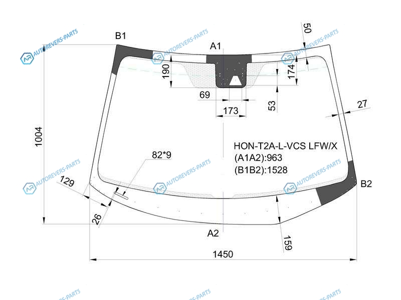 HON-T2A-L-VCS LFWX Стекло лобовое с камерой HONDA ACCORD 4D SED 13-