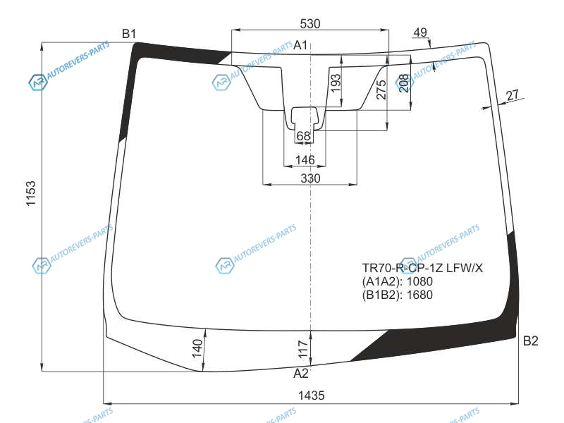 TR70-R-CP-1Z LFWX Стекло лобовое с камерой TOYOTA NOAH 14-