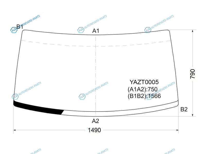 YAZT0005 Стекло лобовое с кантом в резинку UAZ PATRIOT 03-14