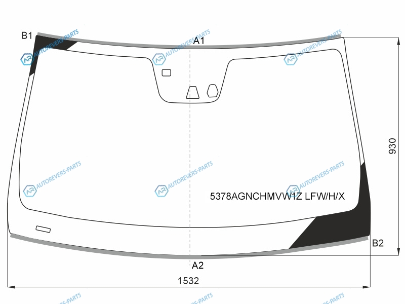 5378AGNCHMVW1Z LFWHX Стекло лобовое с обогревом щеток + 2 камеры дд MERCEDES-BENZ GLML-CLASS (W166) 12-16