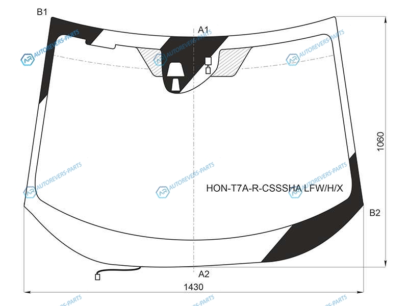 HON-T7A-R-CSSSHA LFWHX Стекло лобовое с обогревом щеток + дд 2 камеры антенна HONDA VEZEL 5D 13-