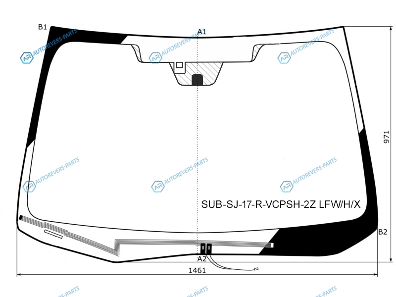 SUB-SJ-17-R-VCPSH-2Z LFWHX Стекло лобовое с обогревом щеток + дд 2 камеры SUBARU FORESTER 17-18