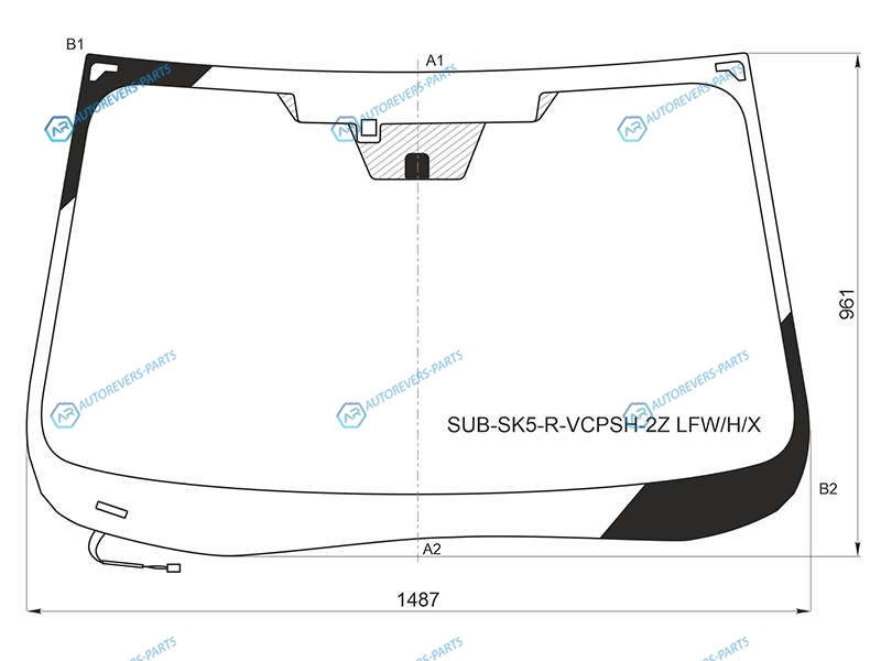 SUB-SK5-R-VCPSH-2Z LFWHX Стекло лобовое с обогревом щеток + дд 2 камеры SUBARU FORESTER SK SUV 19-