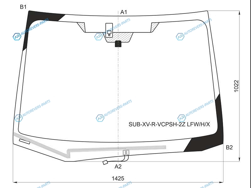SUB-XV-R-VCPSH-2Z LFWHX Стекло лобовое с обогревом щеток + дд 2 камеры SUBARU XV 11-17SUBARU IMPREZA 45D 11-16